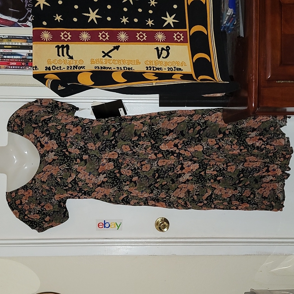 Beautiful vintage maxi dress floral multicolored all over print new grunge y2k